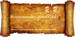 Rosenwasser Renátó névjegykártya